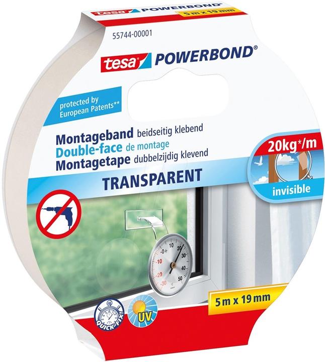 Actual product image tesa 55744 Powerbond Transparent double-sided 5m x 19mm (19 mm)