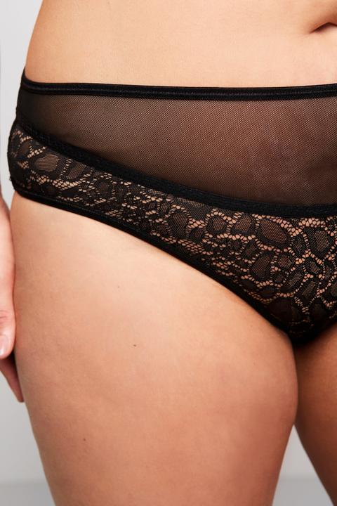 Actual product image Ulla Popken Sheer Leopard Print Lace Panty (60)