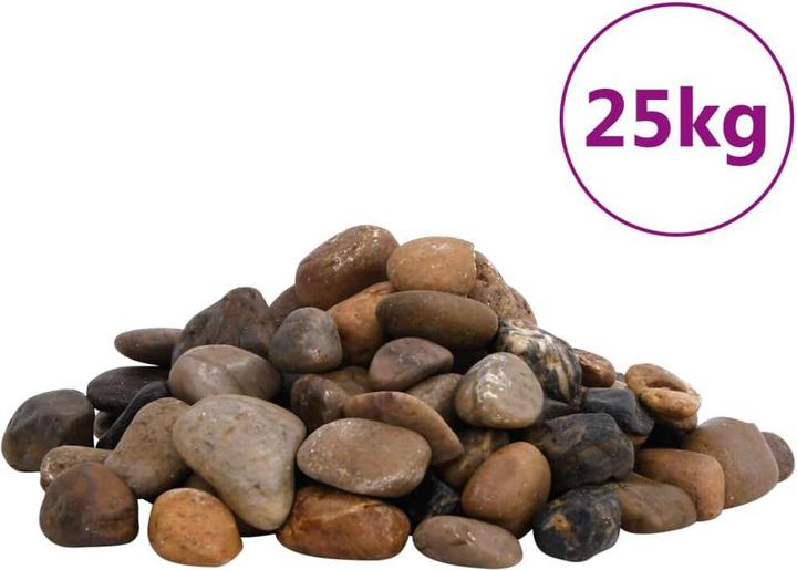 Actual product image VidaXL Polished pebbles 25 kg Multicoloured 2-5 cm,Colour (Embellishment, Stone)