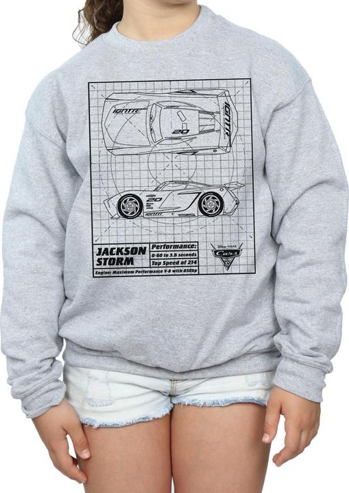 Produktbild Disney Cars Jackson Storm Blueprint Sweatshirt Mädchen (140, 146)