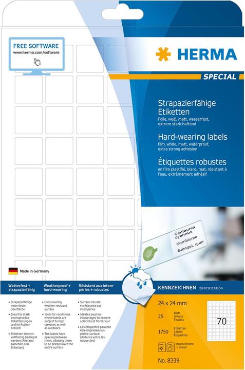 Actual product image HERMA Weatherproof labels A4