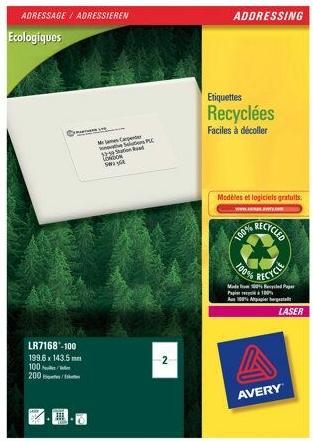 Actual product image Avery Recycling shipping labels