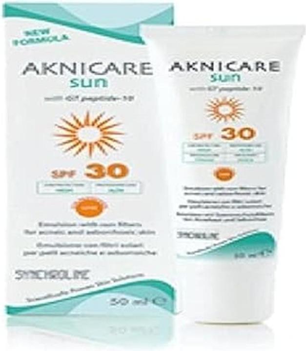 Actual product image Synchroline Aknicare Sun Face - Uvb 30, Uva 20, 50ml For Acne (Suntan cream, SPF 30, 50 ml)