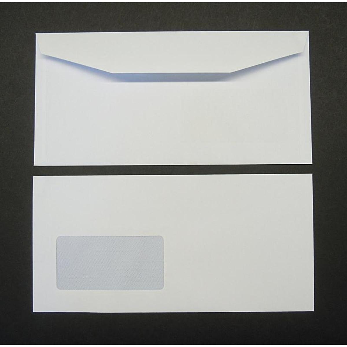 Thumbnail - Blanke, Briefumschlag, Kuvertierhüllen 114x235mm 90g/qm gummiert Sonderfenster VE=1000 Stück weiss (1000 x)