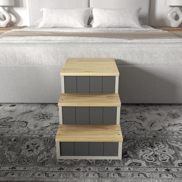 Actual product image PawHut Pet staircase with small dog kennel inside (Dog, Safety closure)