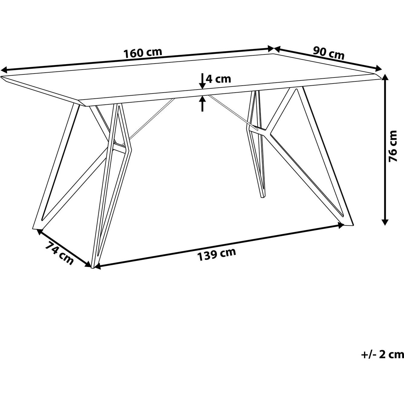 Thumbnail - Beliani, Esstisch, Buscot (160 x 90 x 76 cm)