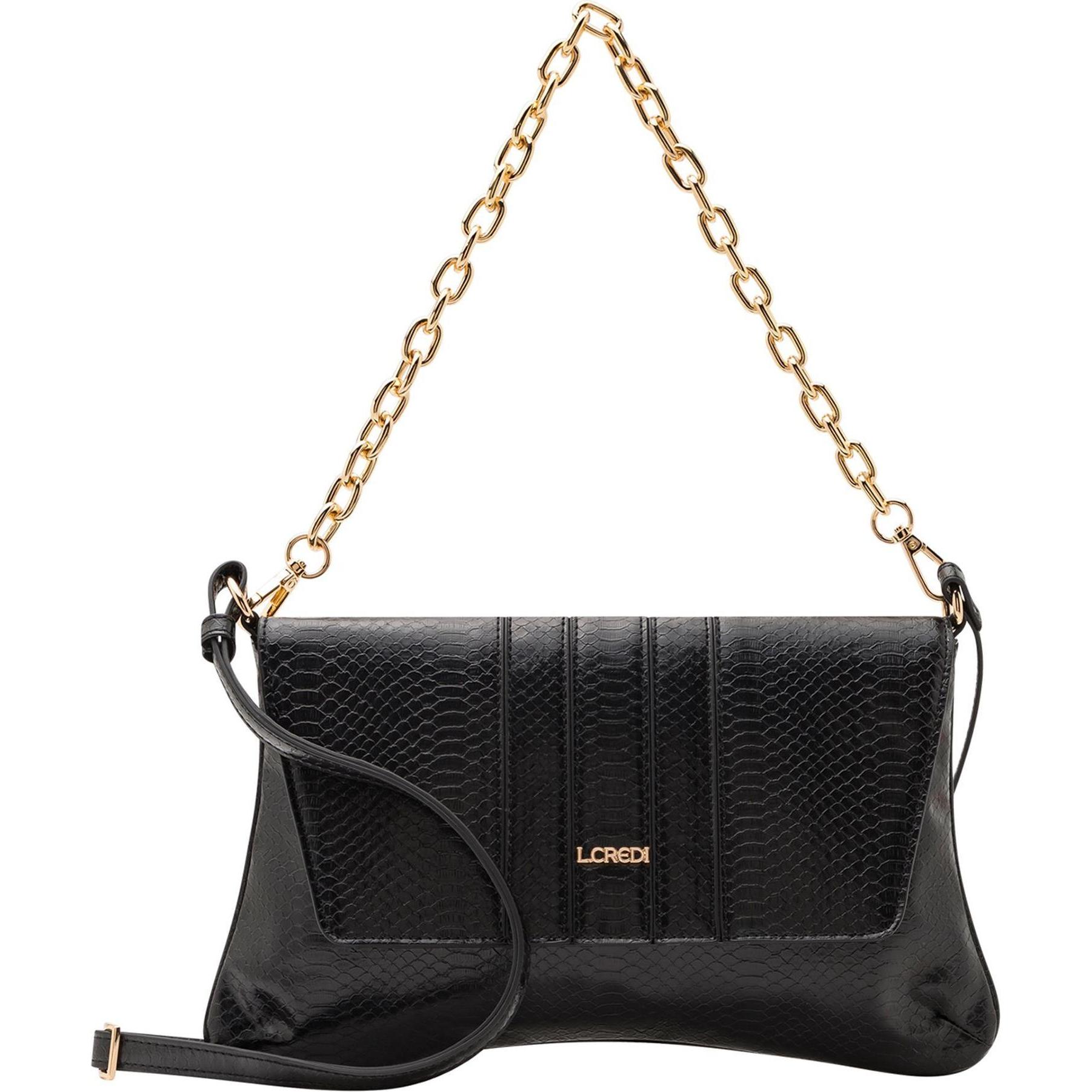 L.Credi, Handtasche, Nuria Schultertasche 32 cm, Schwarz