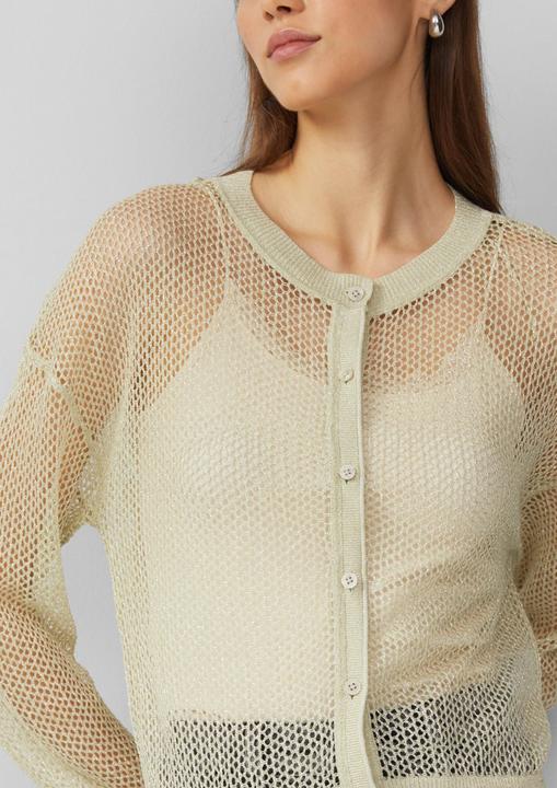 Actual product image S.Oliver Strickjacke Jacke in Häkeloptik mit Glitzergarn (XS)