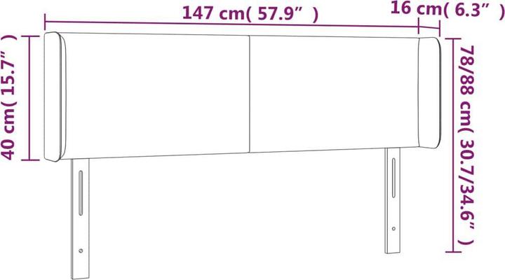 Actual product image vidaXL Kopfteil (147 x 16 x 88 cm)
