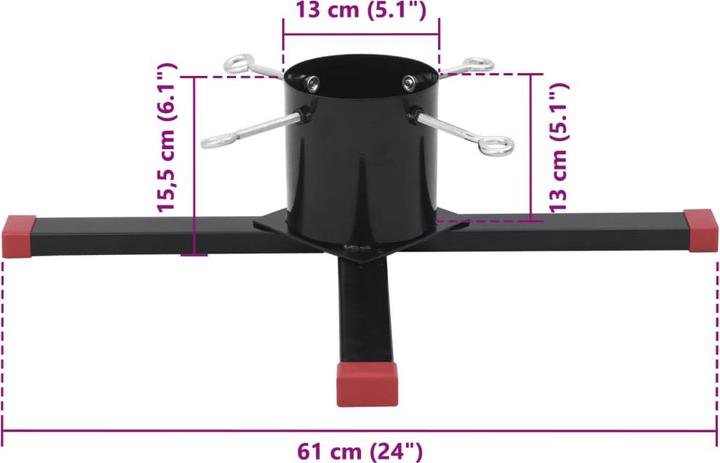 Immagine prodotto vidaXL Piantana dell'albero di Natale Piantana dell'albero di Natale Piantana dell'albero di Natale Nero