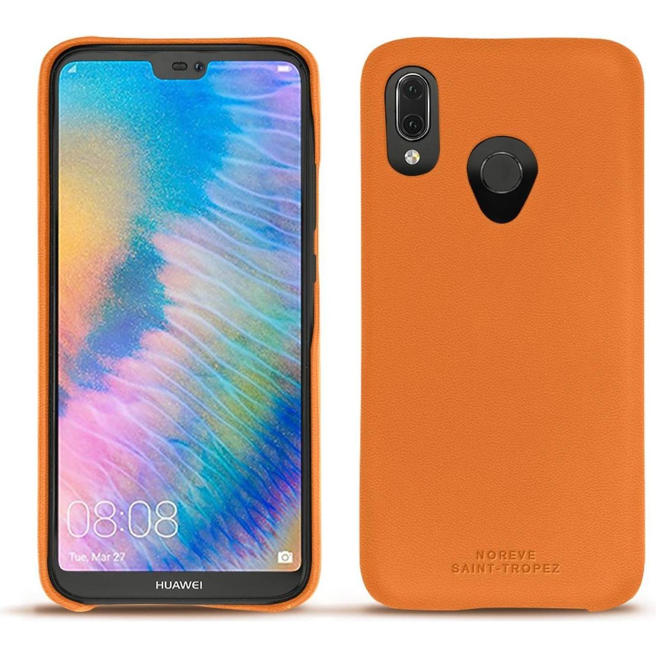 Noreve Lederschutzhülle (Huawei P20 Lite), Smartphone Hülle, Orange
