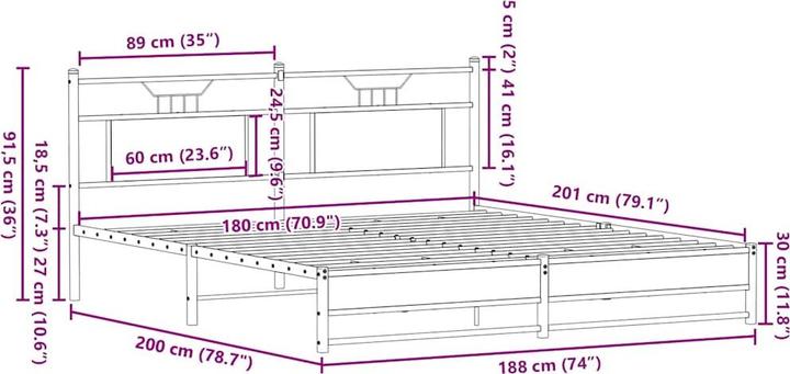 Image du produit vidaXL Bettgestell (180 x 200 cm)