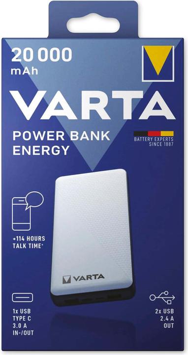 Productafbeelding Varta Energie 20000 (20000 mAh, 15 W, 74 Wh)