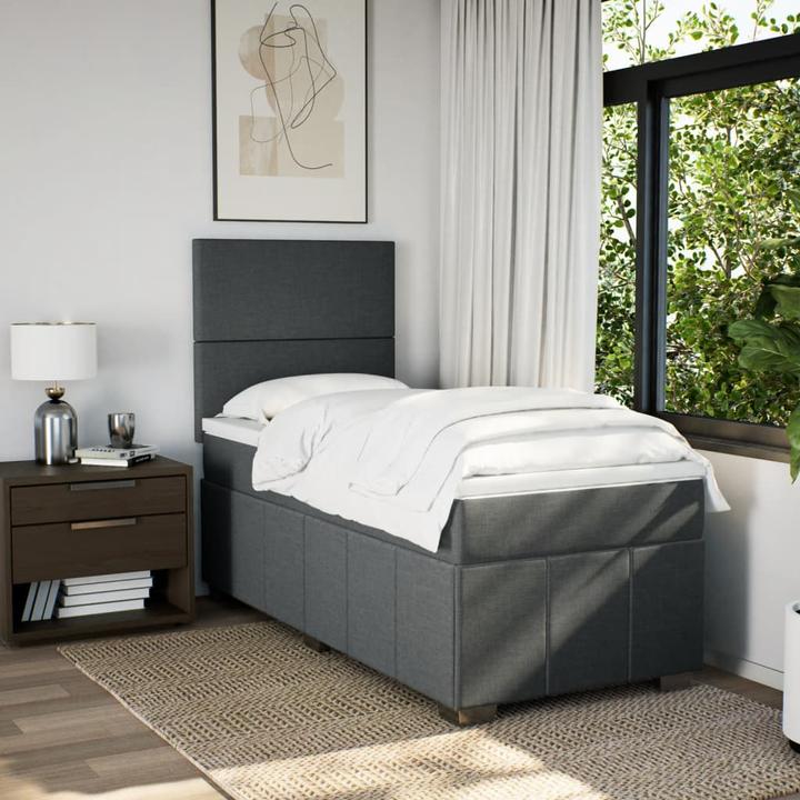 Actual product image vidaXL Bo x springbett mit Matratze 90 x 190 cm Stoff (90 x 190 cm)