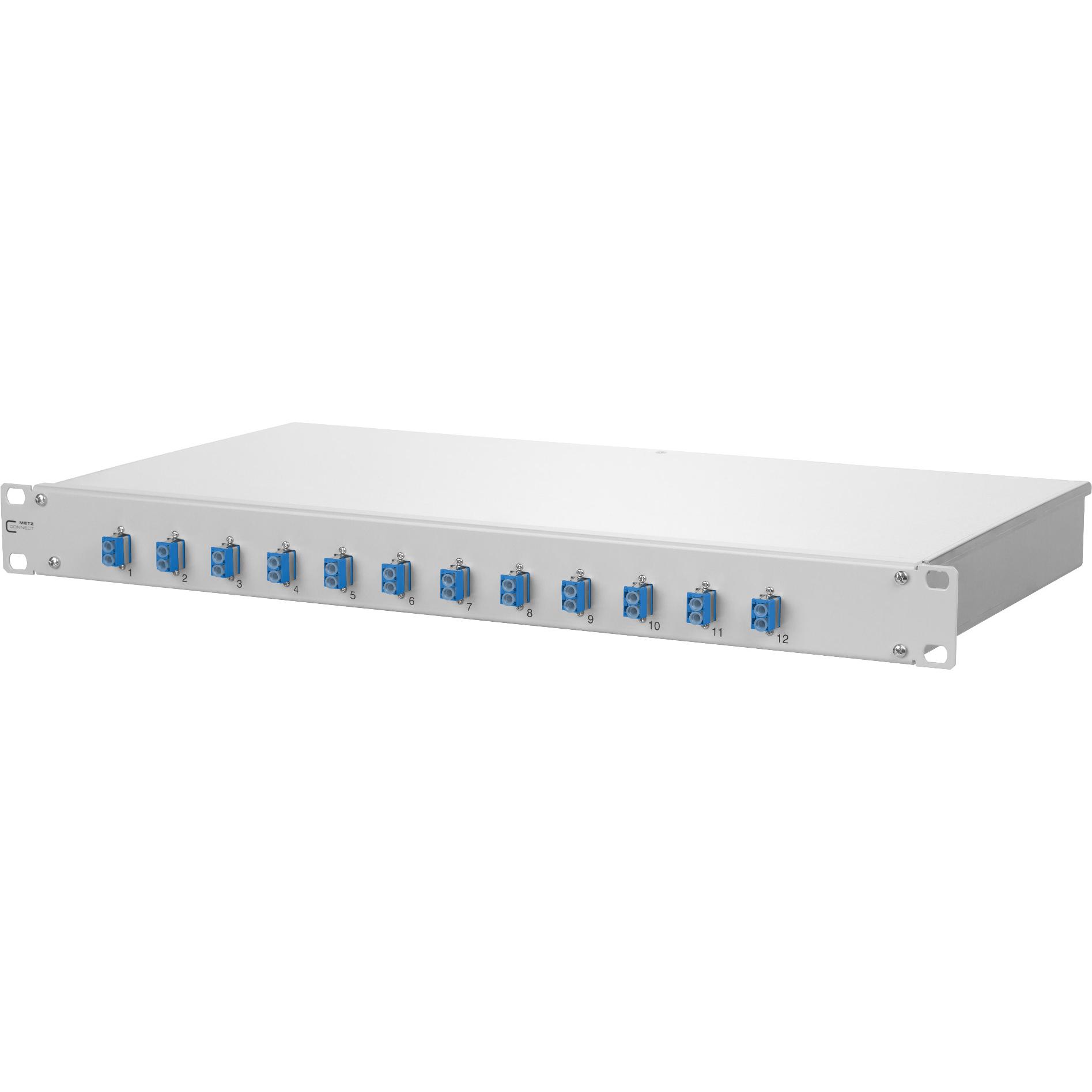 Metz Connect BTR OpDAT fix Patchfeld splice 12xLC-D OS2 grau, Server Zubehör, Grau