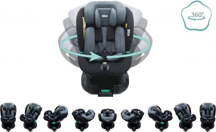 Produktbild Fillikid Reboarder Luca 360 Schwarz Grau (Reboarder, ECE R129/i-Size Norm)