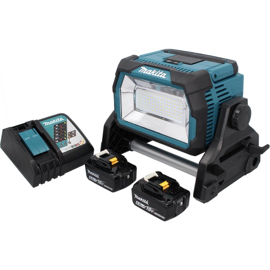 Thumbnail - Makita, Arbeitsleuchte, DML 809 RG Akku LED Baustrahler 18 V 10000 lm + 2x Akku 6,0 Ah + Ladegerät (10000 lm)
