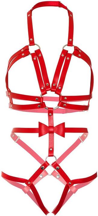 Actual product image Leg Avenue Kink Attached O-Ring Belt Teddy Size M - Red (M)