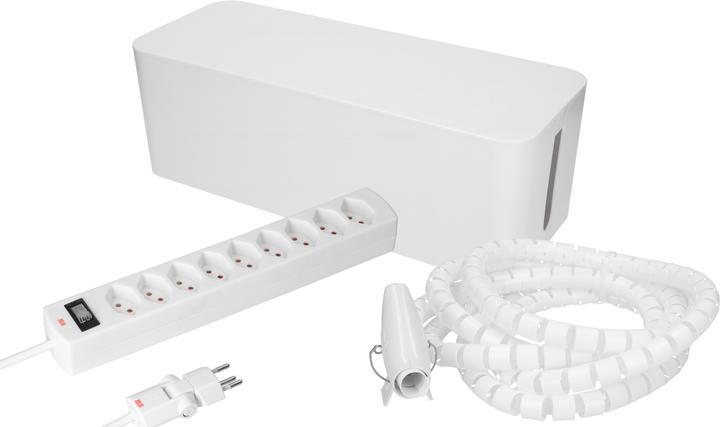 Max Hauri Cable Home Kabelmanagement Set: Box gross + Safety-Line + Spiralschlauch