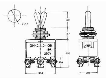 Produktbild Velleman Maxi Toggle Switch Dpdt On-On 10A/250V