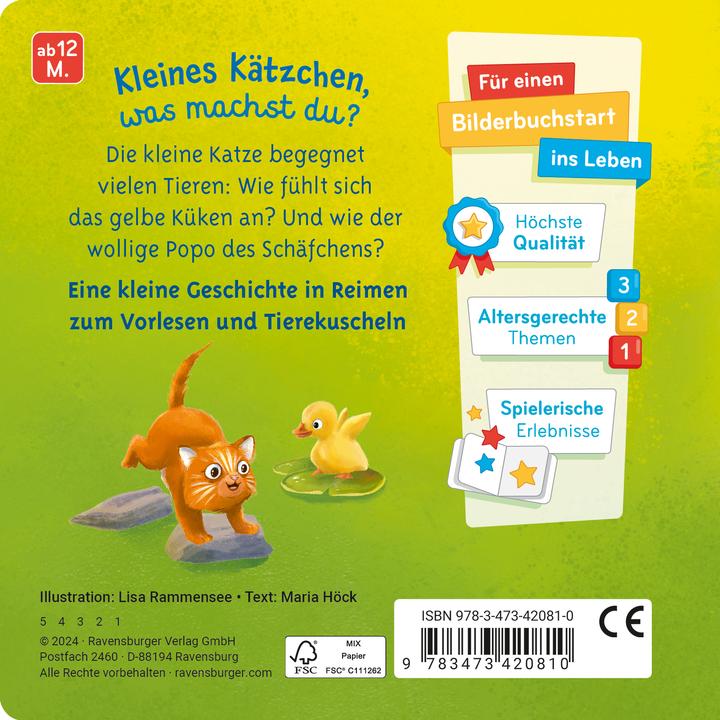Image du produit Ravensburger Mon livre tactile préféré à lire : Le petit chat (Allemand)
