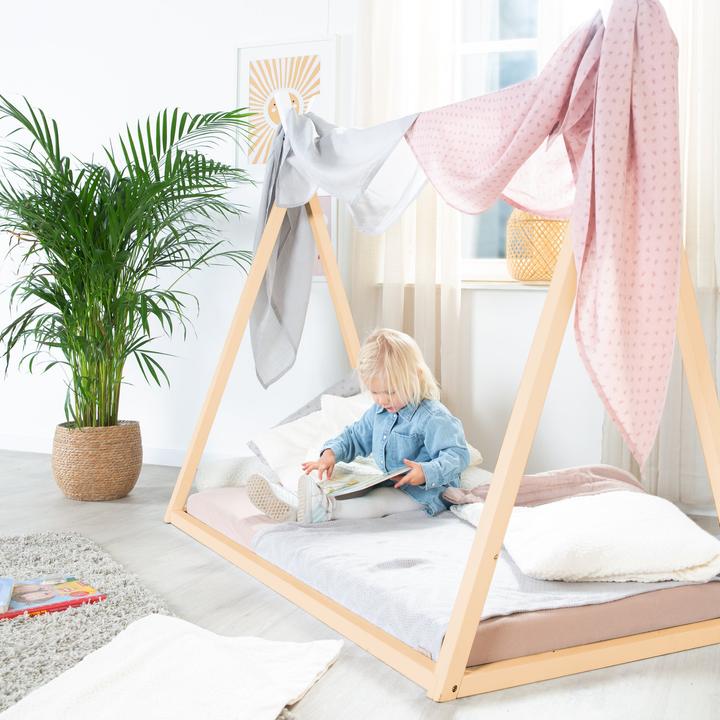 Produktbild Roba Nachhaltige Tipilounge, Tipibett 'Montessori' Bambus (70 x 140 cm)