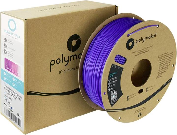 Produktbild Polymaker PolyLite PLA (1.75, 1 kg) (PLA, 1.75 mm, 1000 g, Transparent, Violett, Rosa)