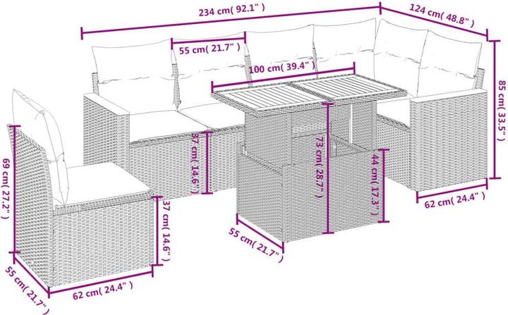 Produktbild vidaXL Garten Sofagarnitur