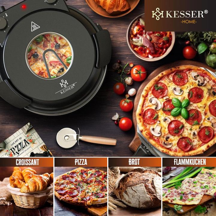 Image du produit Kesser Pizza-Ofen mit feuerfester Steinplatte & Timer