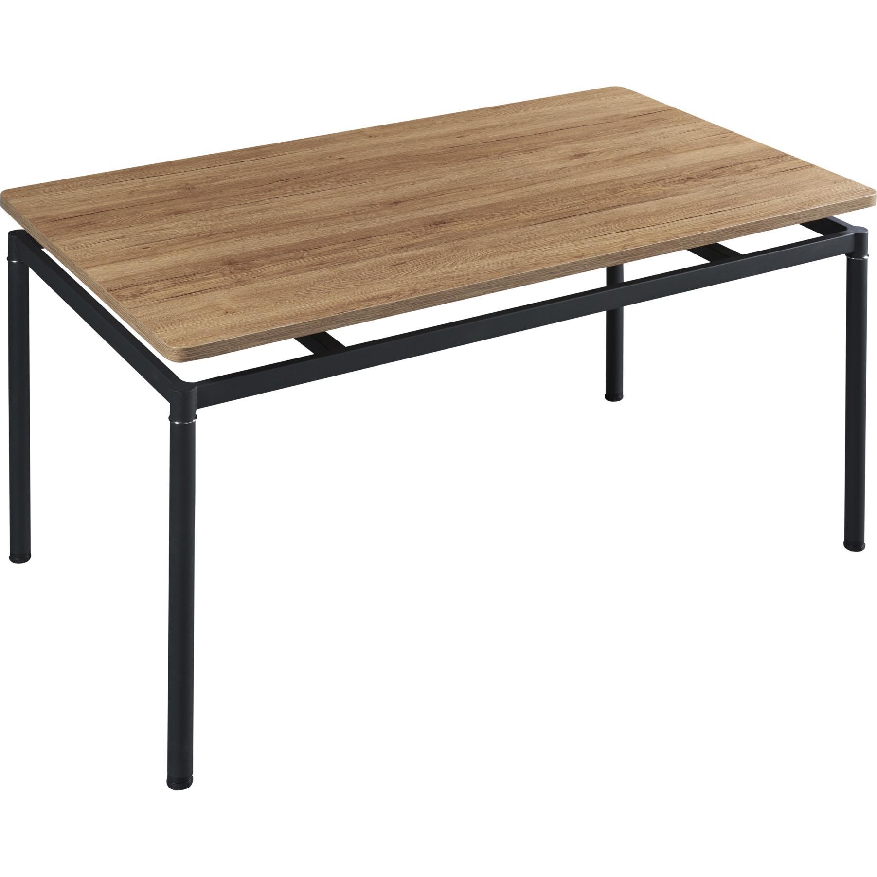 En.Casa, Esstisch, Esstisch Hemnes für 6 Personen 140x80 cm Eiche-Optik (140 x 80 x 75 cm)