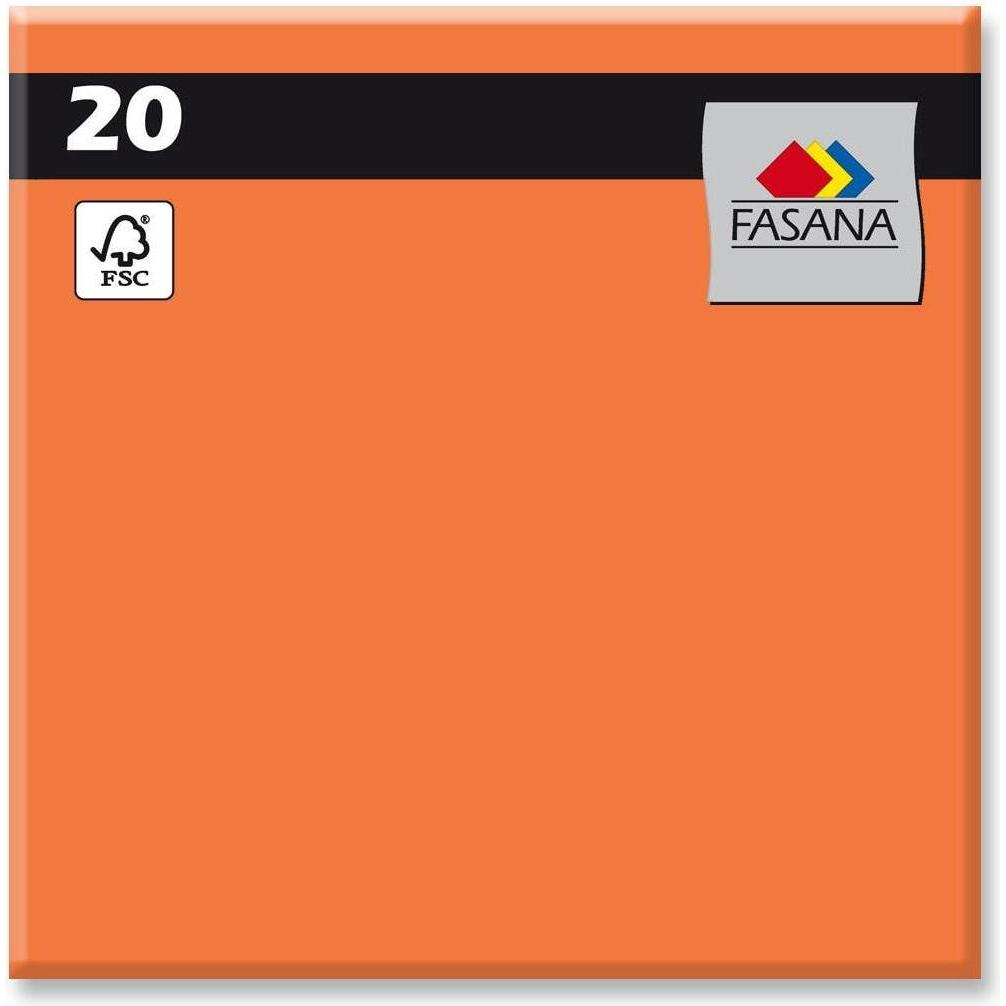 Fasana, Servietten, Servietten uni orange (20 x, 33 x 33 cm)