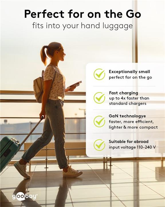 Actual product image Goobay USB C Nano Quick Charger with GaN technology (45 W)