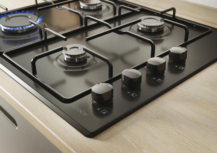 Actual product image Candy CHW6LBB Integrated gas hob 4 zone(s) (59.50 cm, Gas hob)