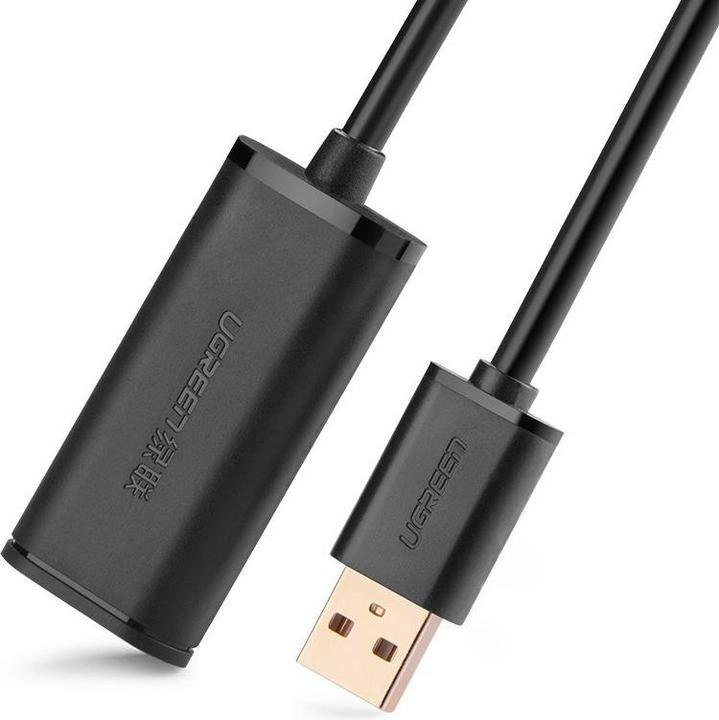 Actual product image Ugreen US121 USB 2.0 Extension Cable Active 5m - Black (5 m, USB 2.0)