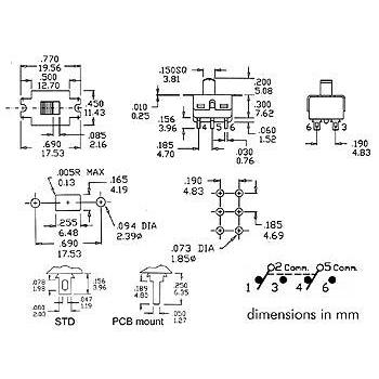 Velleman Slide Switch 2P On-On, Taster + Schalter