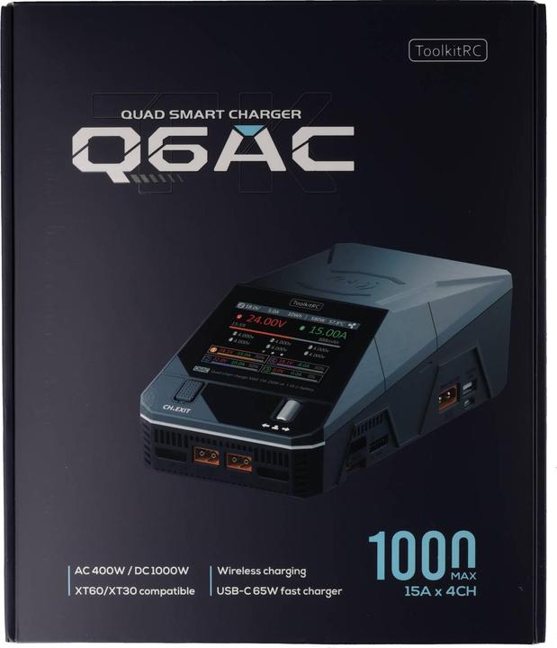 Actual product image Toolkitrc Q6AC Ladegerät – AC/DC Multifunktions-Ladegerät mit bis zu 1000 W