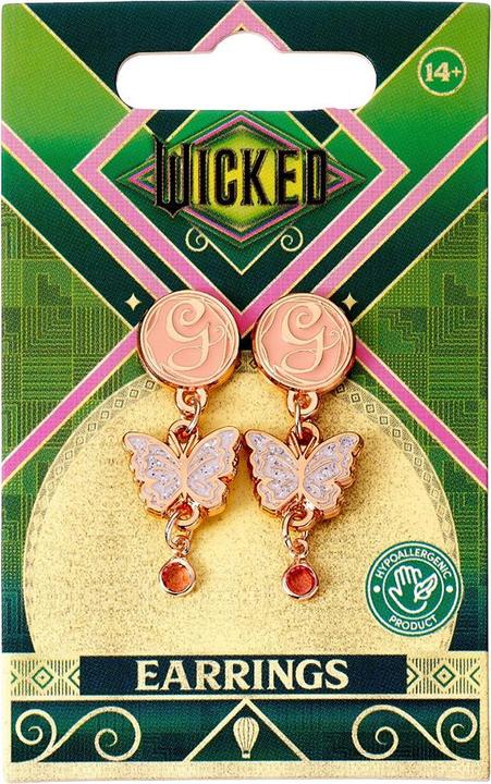 Immagine prodotto Wicked Glinda Placcato in Oro Rosa Farfalla Orecchini Pendenti (100% materiale sintetico)