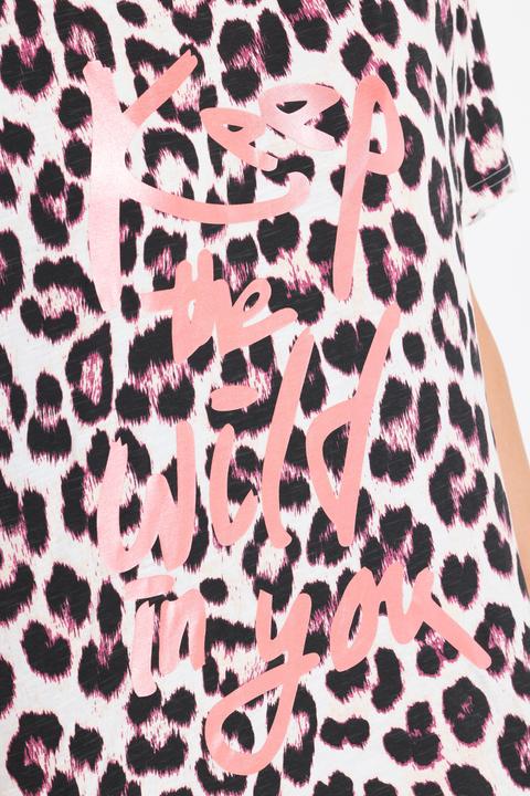 Actual product image Ulla Popken Keep The Wild In You Leopard Print Graphic Tee (54)