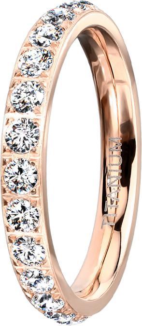Actual product image Star Piercing Ring rose gold with crystals (61)