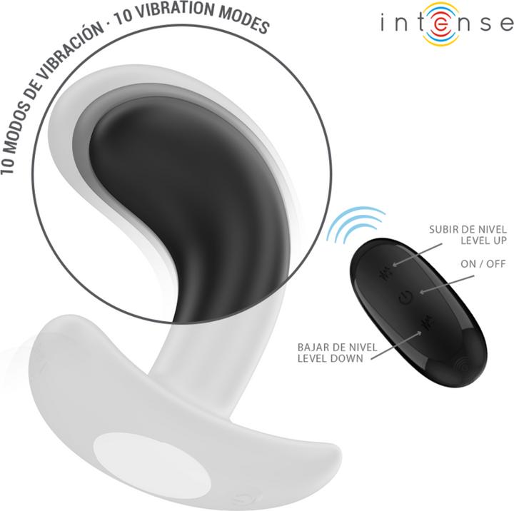 Productafbeelding Intense Chandler Anaalplug 10 Vibraties Zwart Afstandsbediening