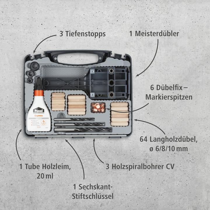 Actual product image wolfcraft 1 Universal master dowelling set 78 pcs. (79 pcs.)