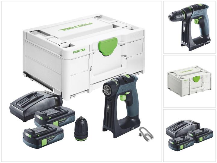 Produktbild Festool CXS 18 Akku Bohrschrauber 18 V 40 Nm Brushless + 2x Akku 3,0 Ah + Ladegerät + Systainer (Akkubetrieb)
