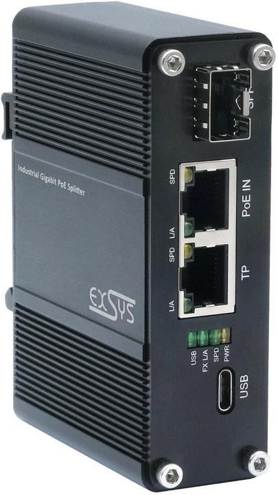 Actual product image Exsys PoE++ Splitter USB-C PD 60W, SFP, Network adapter (802.3bt (PoE++), 60 W)