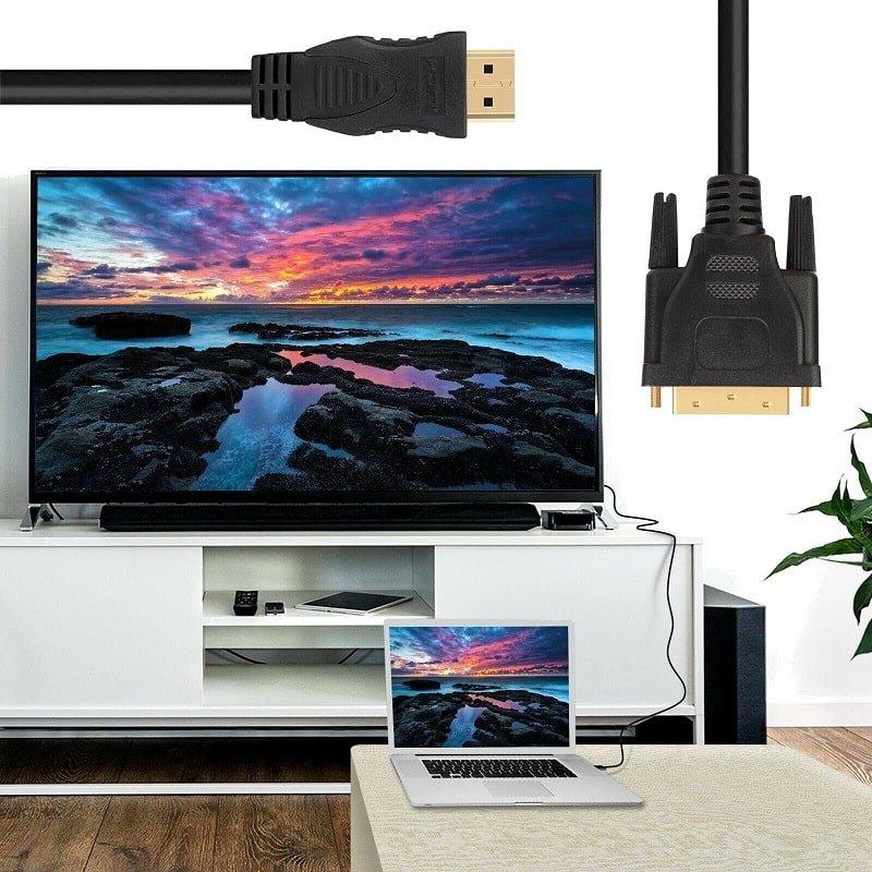 Thumbnail - JTI HDMI-zu-DVI-Adapterkabel (DVI, HDMI, 180 cm), Data + Video Adapter, Schwarz