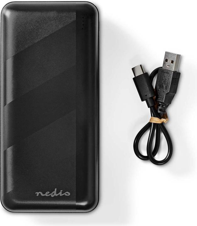 Produktbild Nedis powerbank | 30000 mAh | 1.5 / 2.0 / 3.0 A | Anzahl der Ausgänge: 2 | Ausgangsanschluss: 1x USB (30000 mAh, 20 W, 111 Wh)