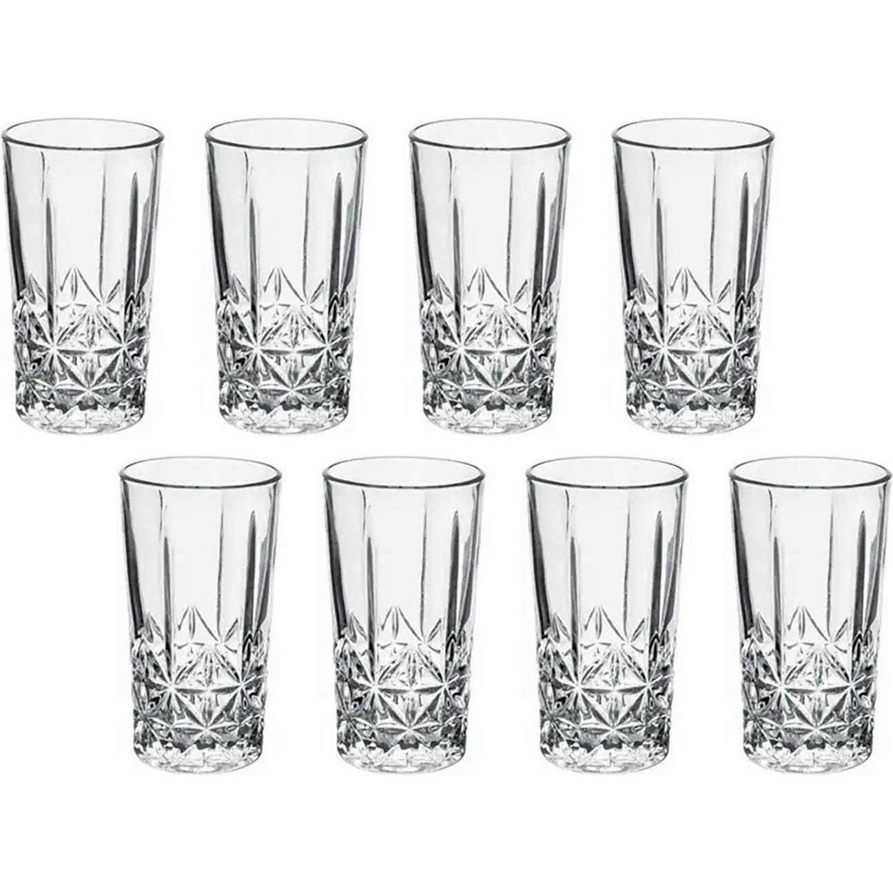 neuetischkultur Longdrinkgläser 8er Set Geschliffen, Trinkgläser, Transparent