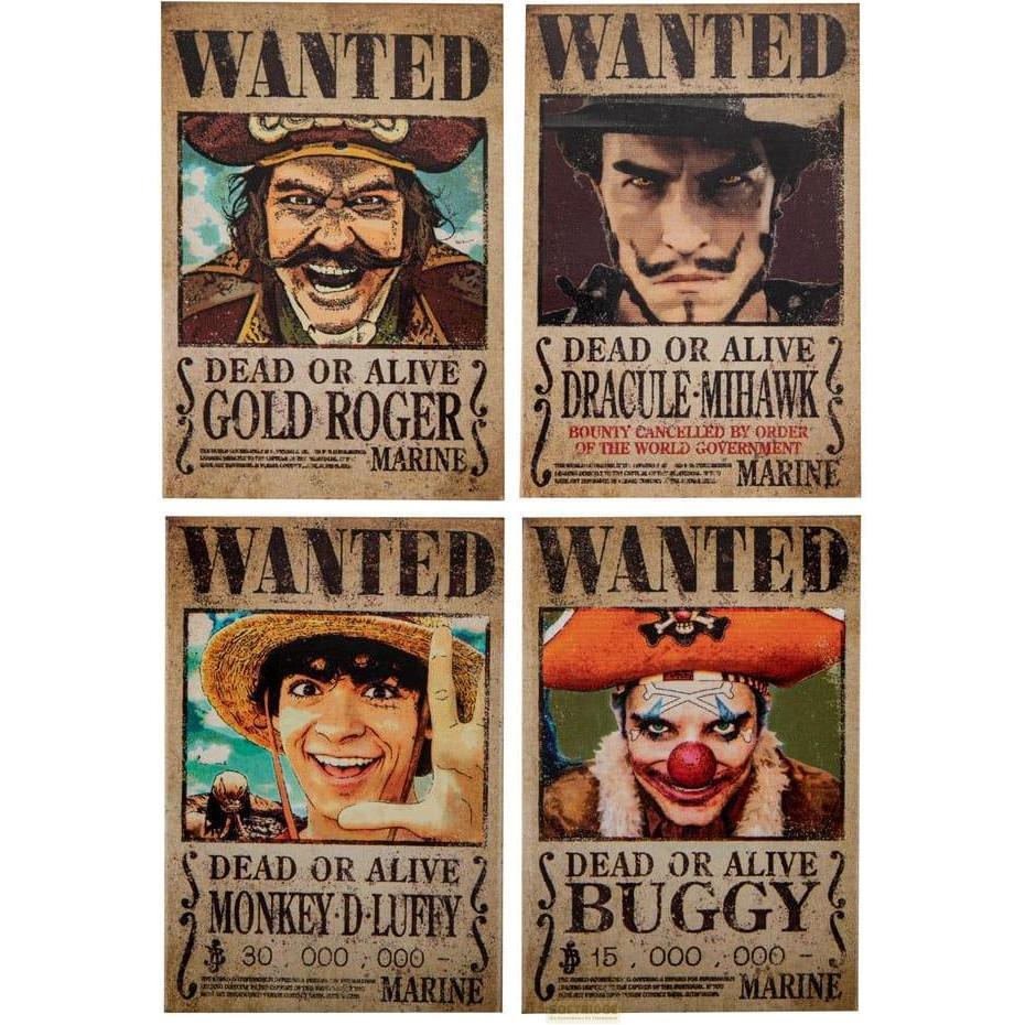 Cinereplicas, Magnet, One Piece Magnet 4er-Pack Wanted (4 x)