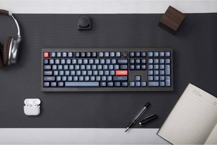 Immagine prodotto Keychron V6 Max QMK/VIA Tastiera meccanica personalizzata senza fili completamente assemblata Manopola, nero (USA, Cablato, Senza fili)