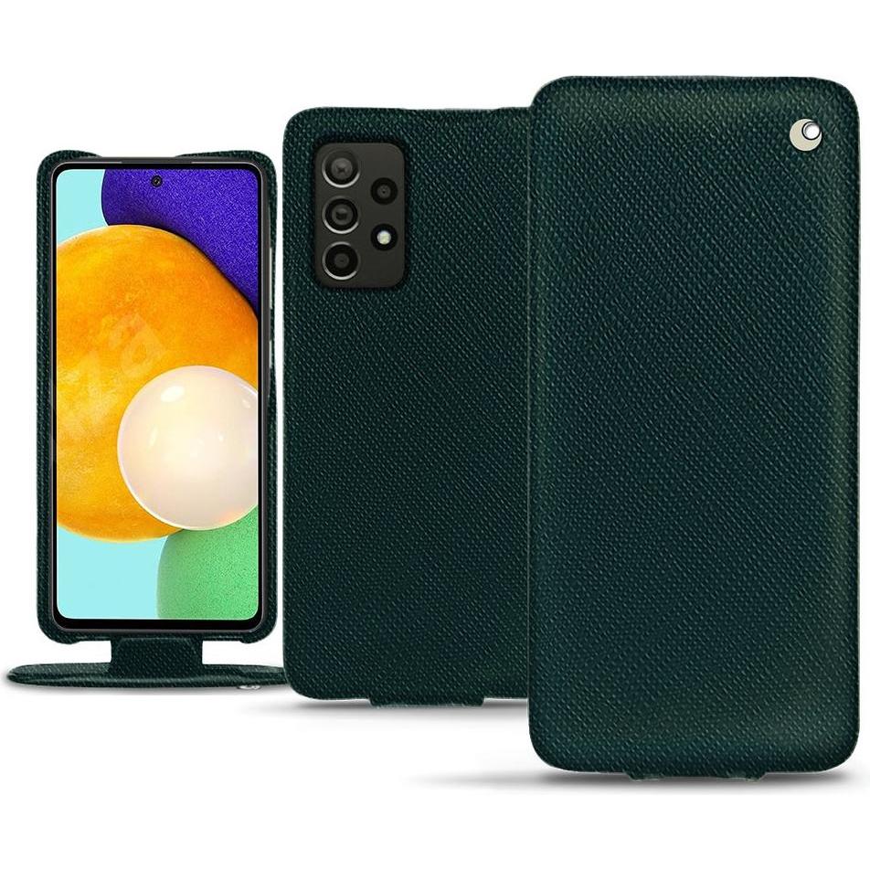 Noreve Lederschutzhülle vertikal (Samsung Galaxy A52), Smartphone Hülle, Grün