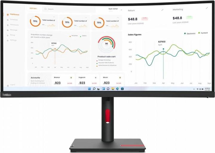 Image du produit Lenovo ThinkVision T34w-30 (3440 x 1440 pixels, 34")
